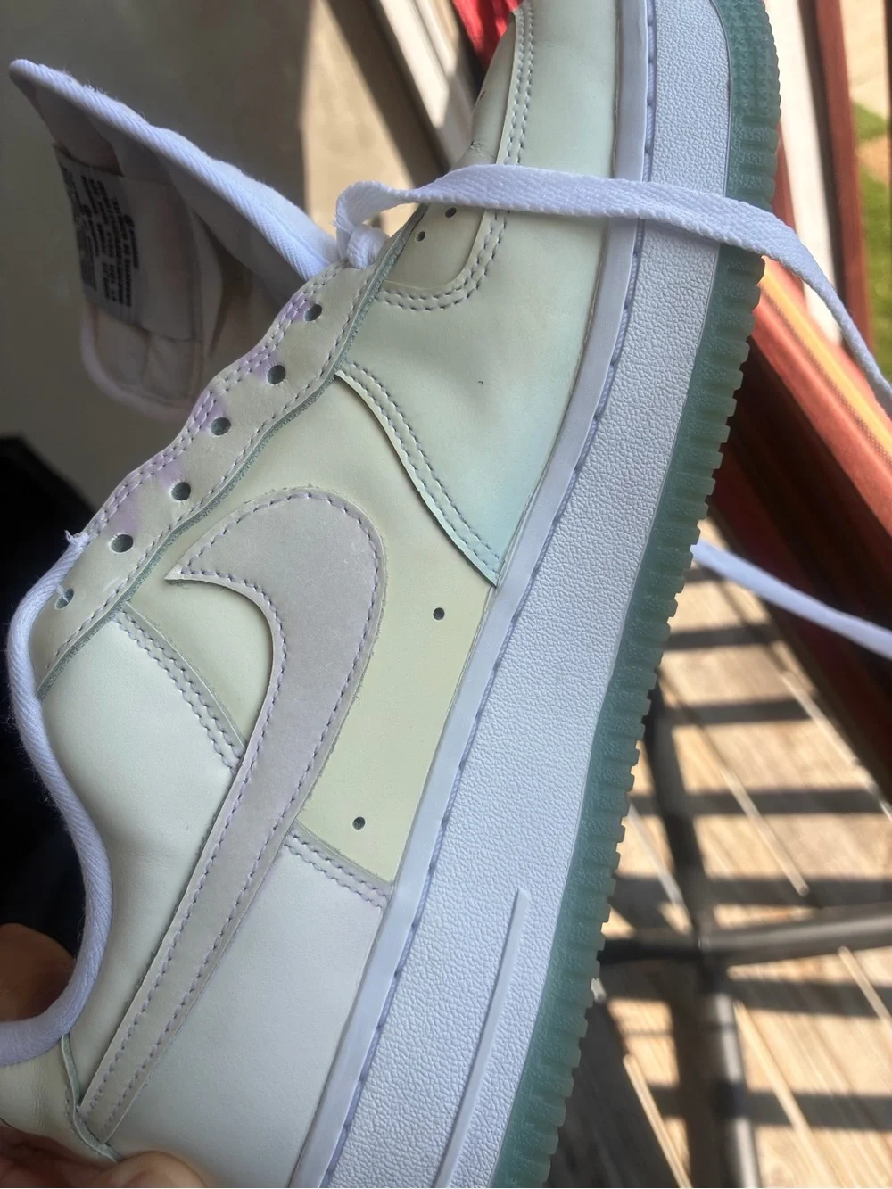 Nike Kids Low-Top Sneakers in Cream with Pastel Pink Swoosh